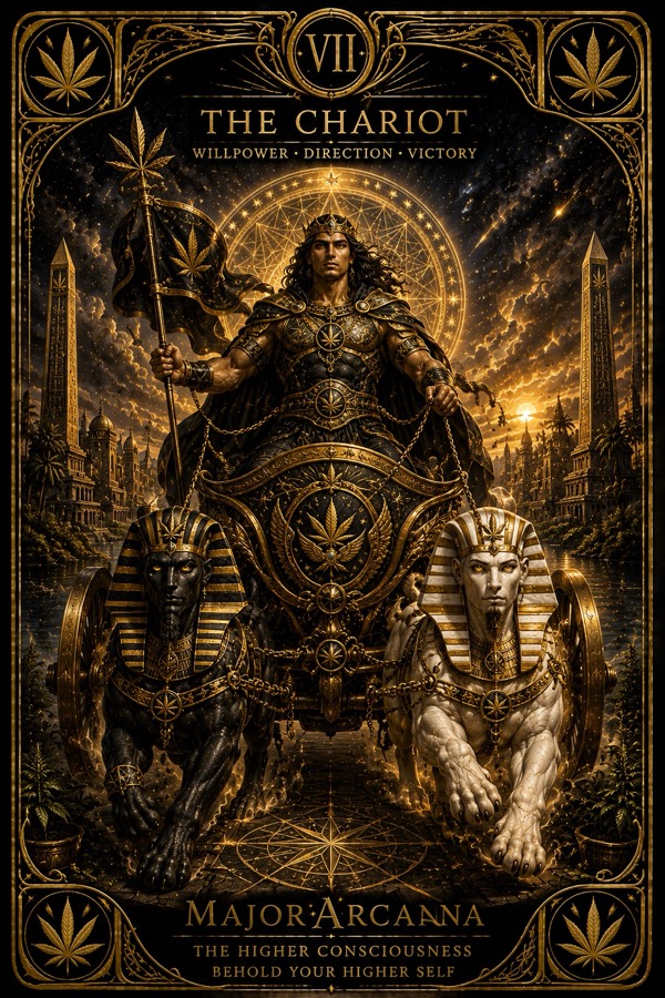 MajorArCanna tarot, The Chariot, card VII, the unified engraving