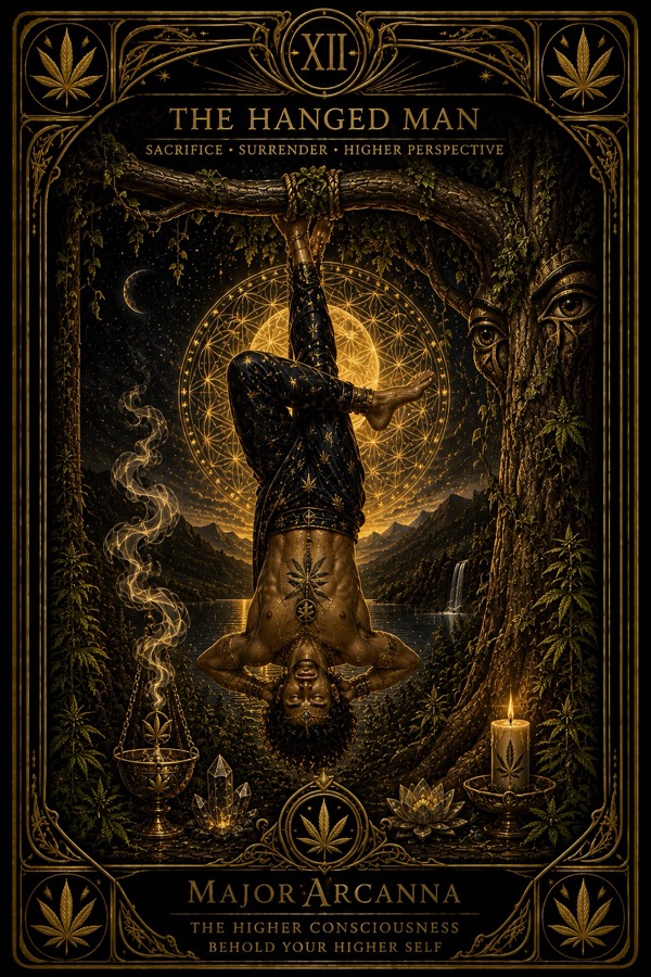MajorArCanna tarot, The Hanged Man, card XII, the unified engraving