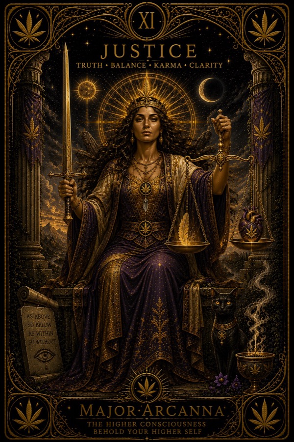 MajorArCanna tarot, Justice, card XI, the unified engraving