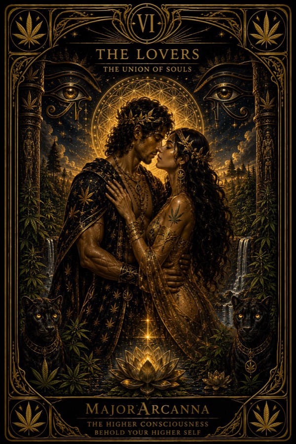 MajorArCanna tarot, The Lovers, card VI, the unified engraving