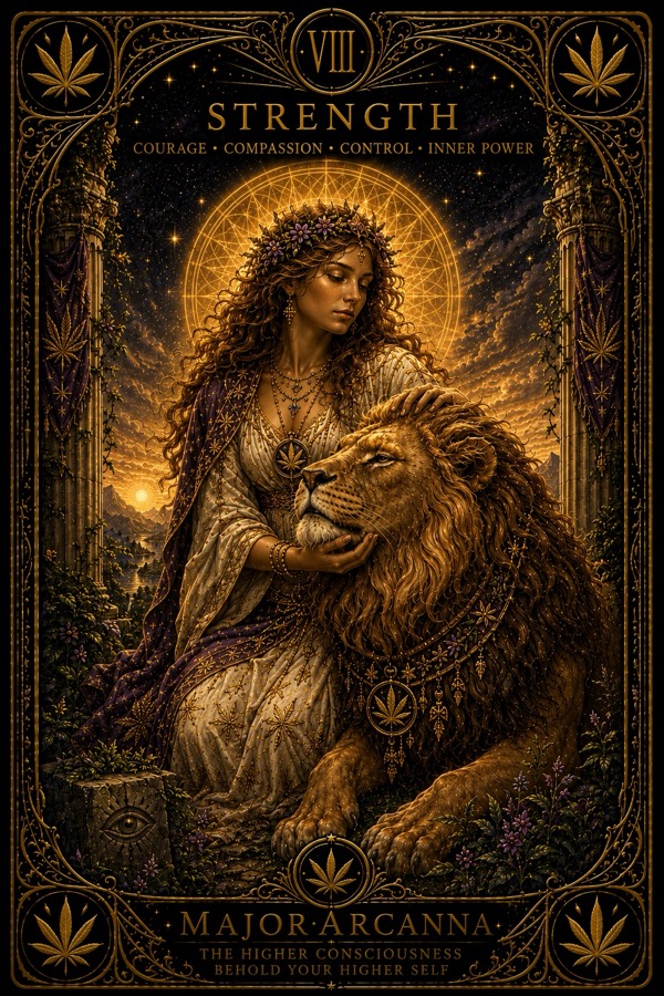 MajorArCanna tarot, Strength, card VIII, the unified engraving