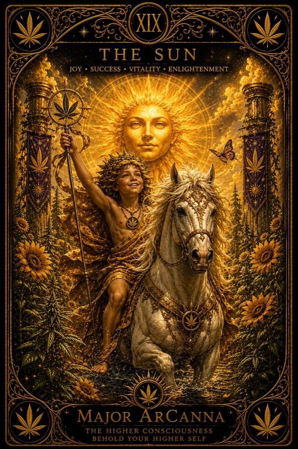 MajorArCanna tarot, The Sun, card XIX, the unified engraving