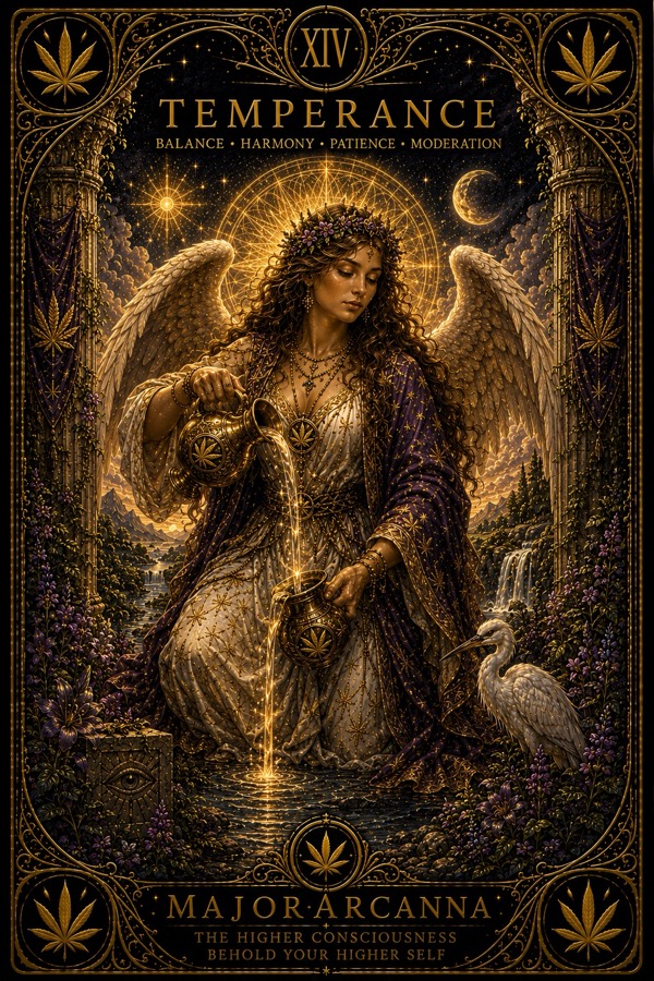 MajorArCanna tarot, Temperance, card XIV, the unified engraving