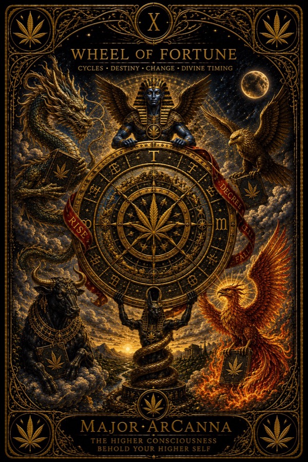 MajorArCanna tarot, Wheel of Fortune, card X, the unified engraving