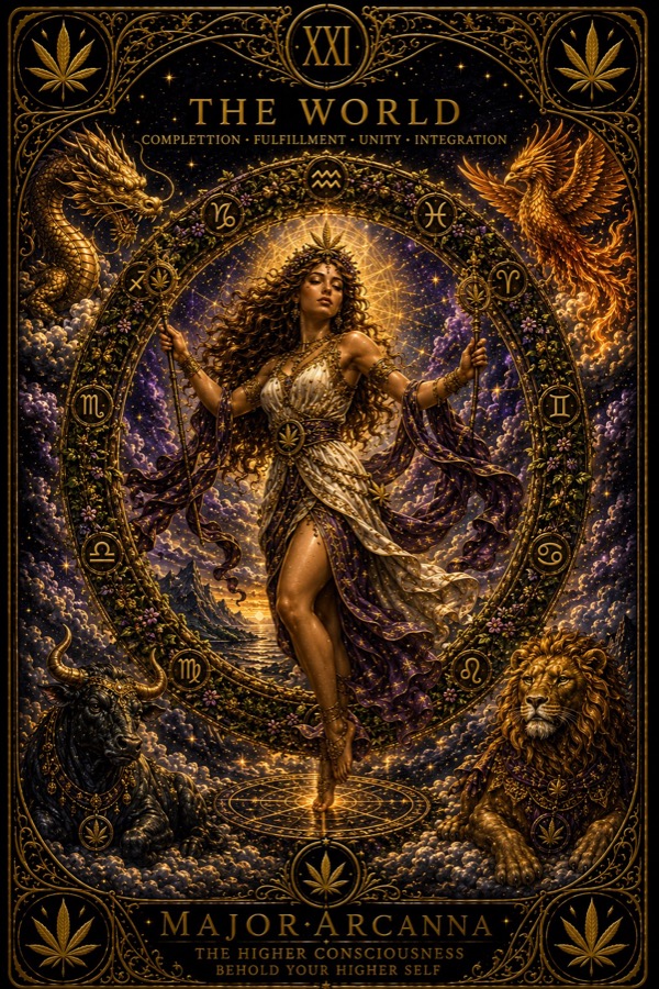MajorArCanna tarot, The World, card XXI, the unified engraving