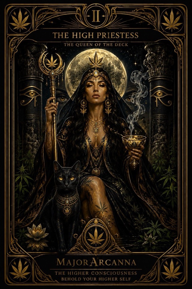 MajorArCanna tarot, The High Priestess, card II, the unified engraving